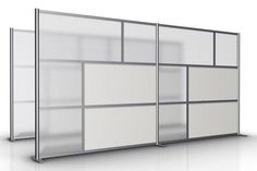 an image of a room divider that is made out of metal and glass panels