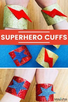 this is an easy diy craft for kids to make their own superhero cuffs