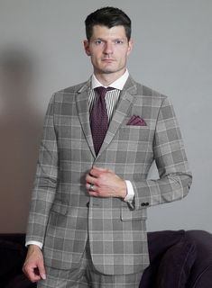 Looking to make a statement wherever you go? Look no further than our Scabal Gray Checks Wool Jacket. Crafted from pure merino wool and expertly tailored, this jacket offers a sophisticated yet minimal look that's perfect for a relaxed and comfortable vibe. The classic gray plaid pattern will keep you in sync with the latest fashion trends while adding a rebellious charm to your outfit. Whether you're heading to the office or out for a night on the town, our jacket exudes a natural sense of cool Tailored Long Sleeve Tweed Jacket, Timeless Fitted Wool Sport Coat, Timeless Tailored Suits For Fall, Modern Tailored Long Sleeve Blazer, Fall Wool Suits For Office Wear, Fall Business Casual Wool Suit, Timeless Tailored Long Sleeve Sport Coat, Timeless Fitted Wool Outerwear, Modern Semi-formal Winter Blazer