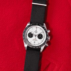 TUDOR Black Chrono, Steel, Opaline Dial, Black Fabric Strap, 41mm, M79360N-0002 Black Counters, Famous Black, Fine Watches, White Dial