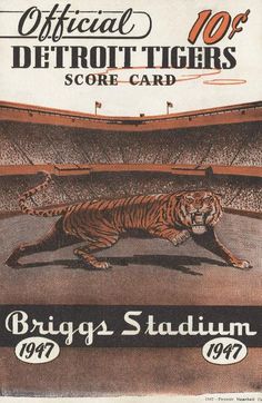 the official detroit tigers score card for the 1971 season is shown in this image, with an orange tiger running across the field