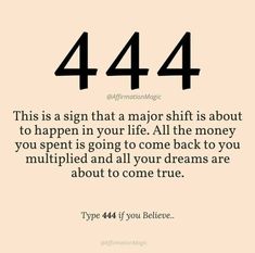 an image with the words,'this is a sign that a major shift is about to happen in your life all the money you spent is going to come back to you multi