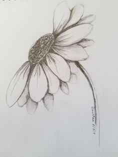 a black and white drawing of a flower