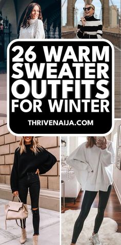 ❄ Keep cozy and fashionable with these warm sweater outfit ideas for winter! From trendy knits to layering tips, find everything you need to stay stylish this season. Save this pin for your next winter fashion update! 🧣💫 Cute Sweater Outfits Winter, Vintage Knit Sweater Outfit, Stylish Mom Outfits Winter, Outfit Ideas With Sweaters, Cozy Winter Aesthetic Outfits, Warm Clothes Outfits, Layered Sweater Outfits, Warm Sweaters Outfits, Jeans And Sweater Outfit