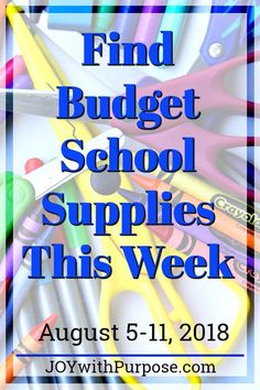 school supplies with the words find budget school supplies this week