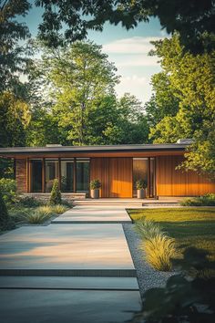 an image of a modern house in the woods