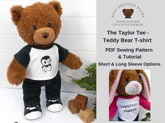 the teddy bear - t - shirt is sewing pattern and it's short & long sleeve options