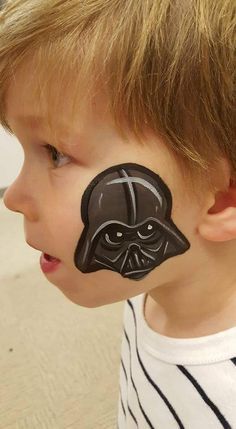 Starwars Facepainting, Star Wars Face Claim, Darth Vader Face Paint, Cheek Painting, Star Wars Makeup, Christmas Face Painting