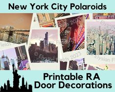 new york city polaroids printable ra door decorations for your home or office in the usa