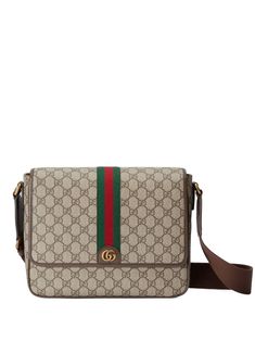 light beige/coffee brown canvas/leather gold-tone hardware GG Supreme canvas leather trim and piping detail signature Web-stripe trim signature Double G gold-tone logo plaque foldover top with magnetic fastening adjustable shoulder strap main compartment debossed internal logo internal zip-fastening pocket cotton lining High Heel Rain Boots, Gucci Crossbody, Gucci Shoulder Bag, Messenger Bag Men, Backpack Tote Bag, Coffee Brown, Brown Canvas, Medium Bags, Canvas Leather