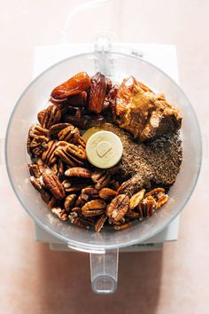 pecans and other nuts in a food processor