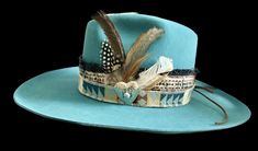 Let's design your HATBAND  together...using raw denim as a base building it from there... Accenting it with Genuine Pendleton (r) wool or western fabrics, italian wool etc, and using feathers and conchos to Turquoise and beading . Together we will create  your custom one of a kind piece  IF...I do not hear back from you I will create a design similar to those pictured but a creation of my own. There will be no returns on these. Contact me with questions and let's build it IF you have a color preference please let me know, OR Color of the hat it will be on..Thank you Western Fabrics, Custom Cowgirl Hats, Burning Hats, Boho 2024, Embellished Cowboy Hat, Womens Western Hats, Art Hats, Hat Painting, Denim And Pearls