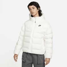 Nike Women's Storm-Fit Windrunner Down Fill Puffer Jacket Dq5903-133 $230 Large J106 J107 J108 Nike Sporty Puffer Jacket For Fall, Sporty Spring Puffer Jacket For Sports, Sporty Winter White Outerwear For Streetwear, Spring Sporty Puffer Jacket For Sports, Spring Athleisure Puffer Outerwear, White Winter Sports Puffer Jacket, Nike Sportswear Outerwear For Spring, Nike Streetwear Puffer Jacket, Nike Spring Sportswear Outerwear