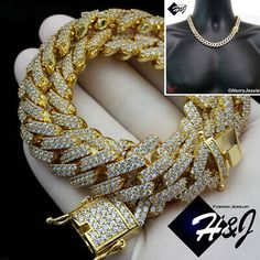 Find ideas๏ฟฝand inspiration for 20 MEN 14K GOLD PLATED ICY BLING CZ 14MM GOLD MIAMI CUBAN CURB NECKLACE*BGN6, Fashion Jewelry Gold Cubic Zirconia Necklaces For Streetwear, Iced Out Cubic Zirconia Jewelry For Streetwear, Streetwear Iced Out Jewelry With Cubic Zirconia, Streetwear Iced Out Cubic Zirconia Jewelry, Iced Out Cuban Link Jewelry In Cubic Zirconia, Iced Out Cuban Link Jewelry With Cubic Zirconia, Iced Out Cuban Link Cubic Zirconia Jewelry, Diamond Cuban Link Necklace For Streetwear, Gold Cuban Link Bracelet With Bling