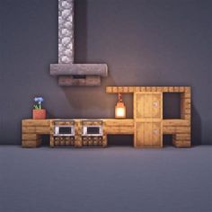 an image of a living room in minecraft with furniture and decor on the table