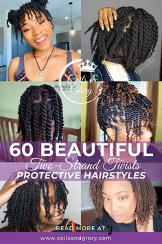 60 Beautiful Two-Strand Twists Protective Styles on Natural Hair | Coils and Glory Natural Hairstyles For Black Women Two Strand Twist, Large Two Strand Twist Natural Hair, Dry Twists Natural Hair, Twist And Curl Natural Hair, Twist Natural Hairstyles For Black Women, Natural Hair Twists Styles, Three Strand Twist Natural Hair, Two Strand Twist Hairstyles Natural Hair, Natural Twist Hairstyles For Black Women