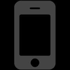 an icon of a cell phone with a blank screen on the front and back side