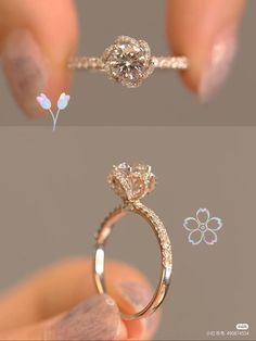 two different views of an engagement ring