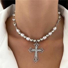 Yiendoo Punk Crystal Cross Pearl Necklace Choker Gothic Pave Rhinestone Cross Crucifix Pendant Necklace Silver Pearl Beaded Choker Big Crystal Cross Necklace Charm Jewellery For Women And Girls Fast Shipping Brand New In Box, Still Factory Sealed Click "Buy Now" Button To Place Order Secure, Verified Payments Via Facebook And Paypal Delivery: Estimated 3-5 Days Returns Accepted: Free 30-Day Returns. *Unique Designstylish Crystal Cross Necklace, Punk Style Pearl Cross Pendant Necklace Design, Exquisite Rhinestone Choker Necklace Chain Is Very Popular With Girls. *Materialthis Necklace Is Made Of High-Quality Environmentally Friendly Metal Materia Cross Necklace Womens, Pearl Cross Necklace, Pearl Necklace Choker, Cross Choker, Rhinestone Choker Necklace, Choker Chain, Pendant Necklace Silver, Crystal Cross, Jewellery For Women