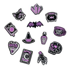 PRICES MAY VARY. Dark Magic Set: The shoe charms contain 12 different designs, embracing the eerie charm with this exclusive set. Each accessory capture the essence of witches and the dark magical forest, offering a unique style for every day leading up to the big night of Halloween. Premium PVC Soft Rubber: Made from high-quality, flexible PVC soft rubber, these accessories ensure comfort without compromising on durability. The material is non-toxic, waterproof, and resistant to wear, making th Dark Magical Forest, Funny Shoes, Purple Gothic, Halloween Symbols, Horror Party, Goth Accessories, Beautiful Witch, Shoe Decoration, Dark Magic