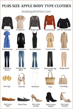 How to Dress Plus Size Apple Shape - Fashion for Your Body Type Plus Size Outfits For Summer, Apple Body Shape Clothes, Pear Body Shape Fashion, Plus Size Body Shapes, Pear Body Shape Outfits, Apple Body Shape Fashion, Pear Shape Fashion, Apple Body Shape Outfits, Pear Shaped Outfits