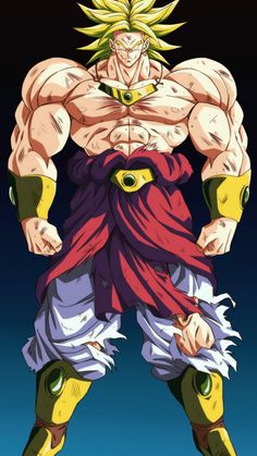 the dragon ball character is standing in front of a dark background with his hands on his hips