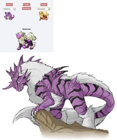 an image of a purple and white creature