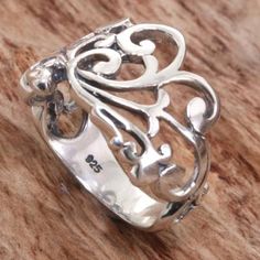 Sterling Silver Spiral Band Ring from Indonesia - Shiny Spirals | NOVICA Silver Swirl Rings For Anniversary, Sterling Silver Swirl Rings For Gift, Spiral Sterling Silver Wedding Ring, Unique Swirl Rings For Anniversary, Silver Swirl Rings As Gift, Silver Swirl Rings For Gift, Silver Swirl Rings For Gifts, Sterling Silver Thumb Rings, Fun Clothes