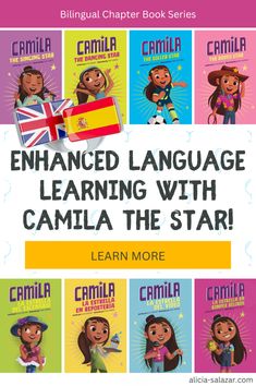 an english book with the title'enhanced language learning with camila the star learn more '