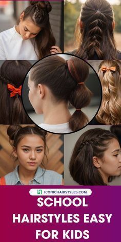 School Hairstyles Easy For Kids, School Hairstyles Easy, Joy Hair, Braid With Ribbon, Quick And Easy Hairstyles, Venus Of Willendorf, Trendy Mens Haircuts, Top Braid, Easy Hairstyles For School