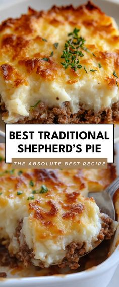 Image for Best Traditional Shepherd’s Pie Traditional Shepherds Pie, Shepherds Pie, Family Dinners, 4 Ingredients, Family Dinner, Casserole Recipes, Pie