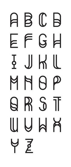 the alphabet is shown in black and white