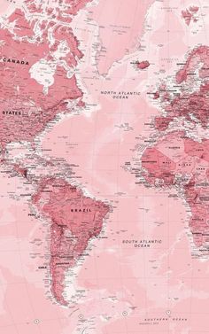 a map with the word wallpapers on it in red and pink colors,