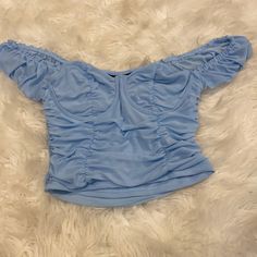 Blue Crop Top. Never Worn! Blue Fitted Tops For Day Out, Blue Stretch Tops For Day Out, Blue Crop Top, Blue Crop Tops, Book Decor, Music Videos, Color Blue, Crop Top, Womens Tops