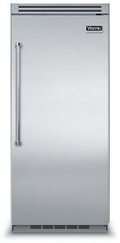 a stainless steel refrigerator freezer sitting on top of a white surface with the door open