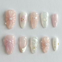 Hippie Nails, Cute Nail Art Designs, Classy Acrylic Nails, Soft Nails, Press Ons