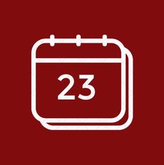 a calendar icon with the number twenty three in white on a red background stock photo