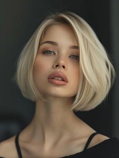 Short Bob Blonde Hair, Jawline Bob, Short Bob Blonde, Blonde Hair Color Chart, Blonde Bob Haircut, Going Blonde, Womens Haircuts Medium