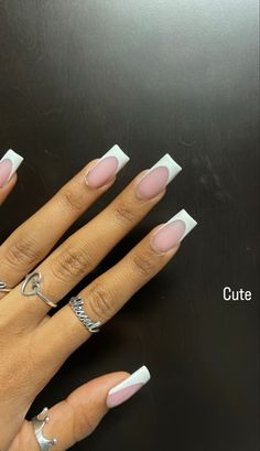 Minimalist Pink Nails, Pink Nails Square, Summer Nails Square, Nails Square Short, Pink Chrome Nails, Tapered Square Nails, White Acrylic Nails, Nails Square