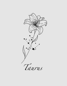 a flower with the word taurus written on it