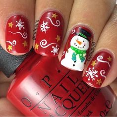 Snowman Nail, Snowman Nail Art, Xmas Nail Art, Holiday Nail Designs, Nail Designs Glitter