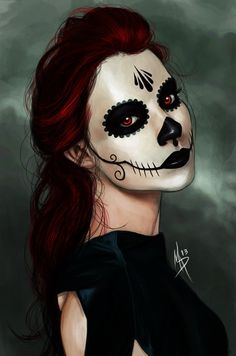 ☠m̾u̾e̾r̾t̾o̾s̾ g̾i̾r̾l̾s̾☠ Pretty Halloween, Skull Face, Halloween Make Up, Up Halloween