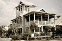 an old house with many balconies and porches