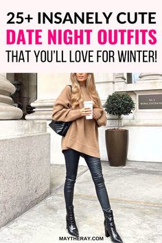 Evening Outfit Going Out Winter, Sweater Date Outfit, Dinner Outfits In Winter, Afternoon Date Outfit Winter, Mid Week Date Night Outfit, Second Date Outfit Winter, Night On The Town Outfit Winter, Winter Ladies Night Outfit, Sunday Dinner Outfit Winter