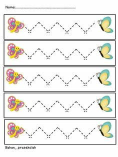 printable worksheet for preschool with butterflies