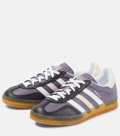 Gazelle Indoor leather sneakers in purple - Adidas | Mytheresa Adidas Gazelle Purple, Purple Adidas, Pretty Clothing, Purple Outfits, Virtual Stylist, Shoe Inspo, Adidas Gazelle, Suede Sneakers, Just Girl Things