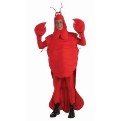 a man in a red lobster costume