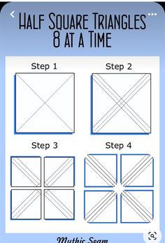 the instructions for how to make a half square triangle