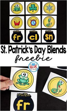 st patrick's day blends freebie game with pictures and words on it