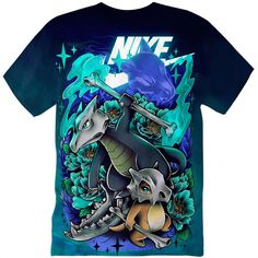 a t - shirt with an image of two dinosaurs on the front and one dinosaur on the back